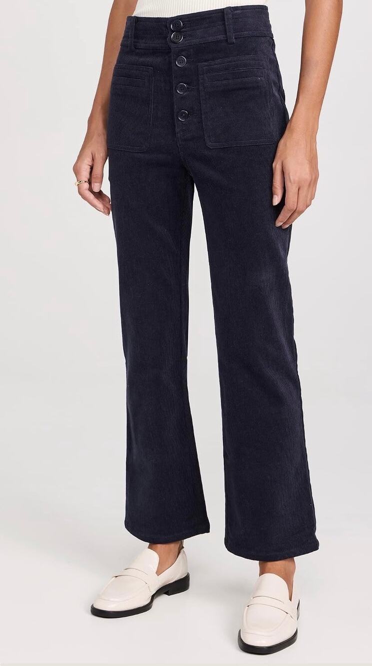 Apiece Apart Marston Corduroy Pants Midnight Blue Size 4 Button Fly NWT